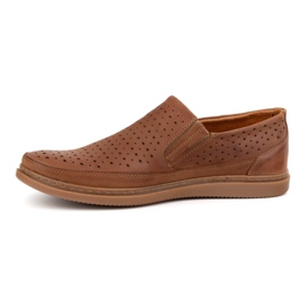 Polbut Openwork leather shoes 2107l camel brown 1