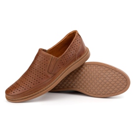Polbut Openwork leather shoes 2107l camel brown 3