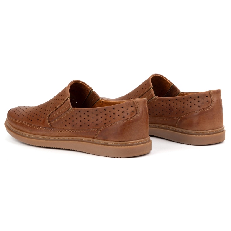 Polbut Openwork leather shoes 2107l camel brown 4