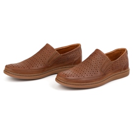 Polbut Openwork leather shoes 2107l camel brown 6