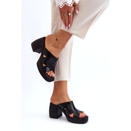 Zazoo 40373 Leather Flip-Flops with a Block, Black 3