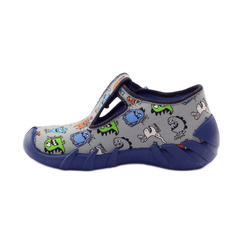 Slippers boys creatures Befado 110p308 grey blue 2