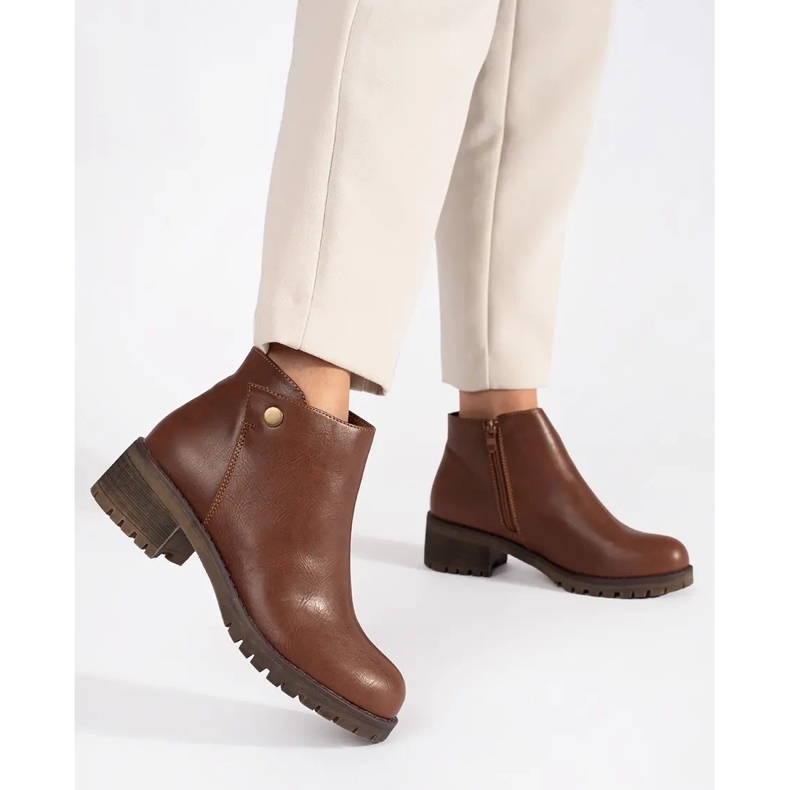 Brown, insulated boots made of eco-leather 1 Brown, insulated boots made of eco-leather 1