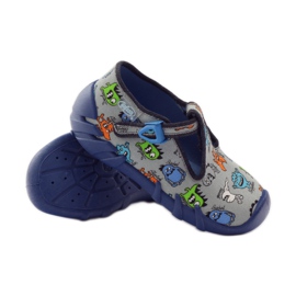 Slippers boys creatures Befado 110p308 grey blue 3