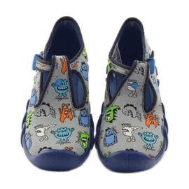 Slippers boys creatures Befado 110p308 grey blue 4