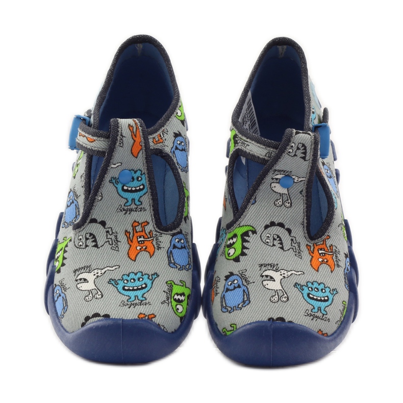 Slippers boys creatures Befado 110p308 grey blue 4