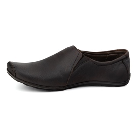 Olivier Men's shoes leather loafers inserted 306kz brown 1