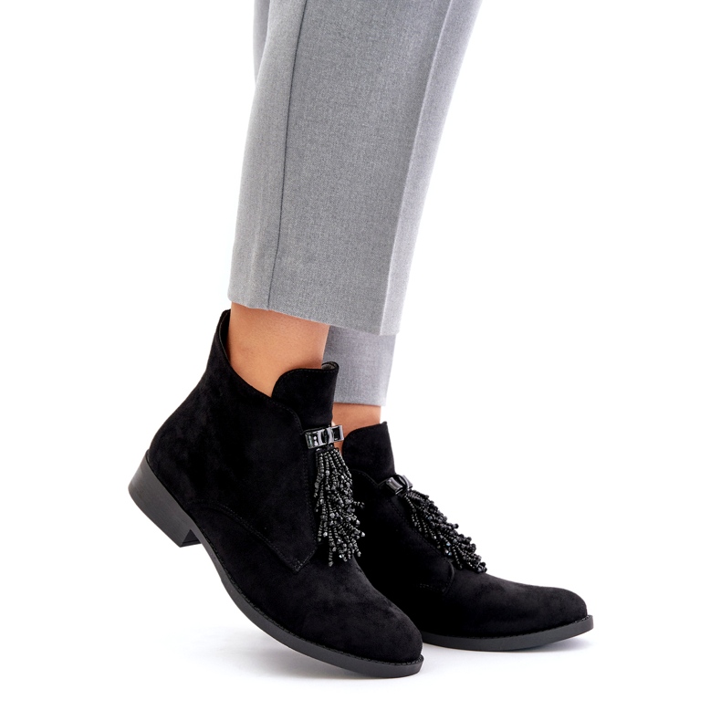 S.Barski Insulated women's boots with a zipper ornament S. Barski HY42-715 black 1 S.Barski Insulated women's boots with a zipper ornament S. Barski HY42-715 black 1