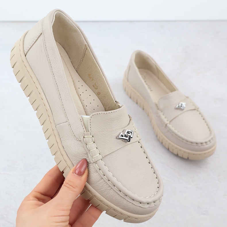 Women's leather loafers Ekri Helios 441 beige 1 Women's leather loafers Ekri Helios 441 beige 1