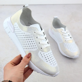 Białe Artiker 56C1036 openwork leather sports shoes white 1