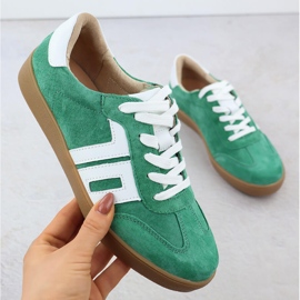 Leather sports shoes suede green vinceza 79517 1