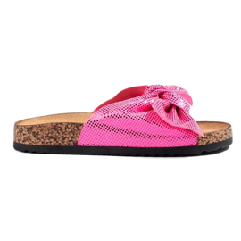 Comfortable flip-flops with a bow pink 2