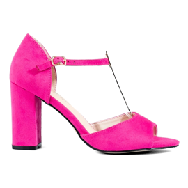 Pink women's classic Shelovet high heel sandals 2 Pink women's classic Shelovet high heel sandals 2