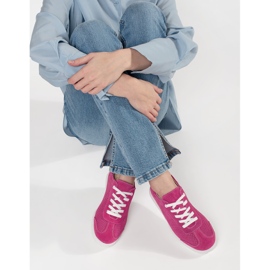 Goodin Pink openwork sneakers made of natural leather 2