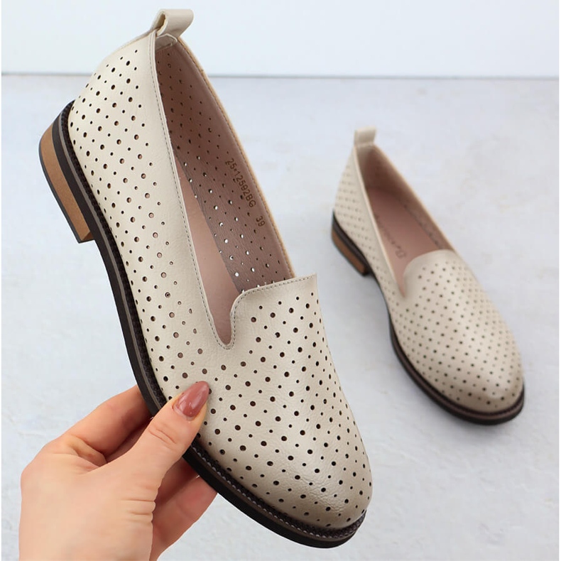 Women's openwork shoes Lords beige potocki sz12592 1