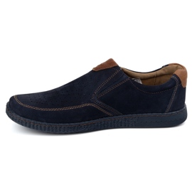 KOMODO Men's leather shoes casual 854/2 navy blue 1 KOMODO Men's leather shoes casual 854/2 navy blue 1