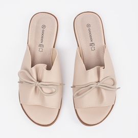 Goodin Beige flap flaps with a bow 1