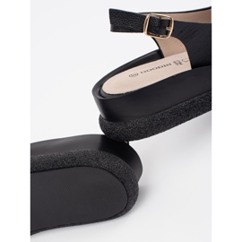 Goodin Black flat sandals with an ornament 1 Goodin Black flat sandals with an ornament 1