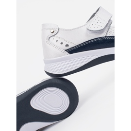 Goodin Dropped white and navy blue leather sandals 1 Goodin Dropped white and navy blue leather sandals 1