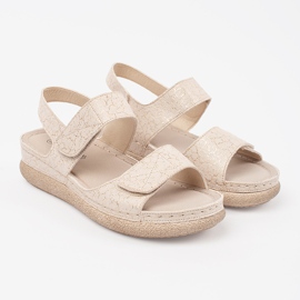 Goodin Light beige women's Velcro sandals 2