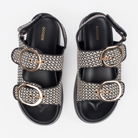 Goodin Sandals on a black and white platform 2