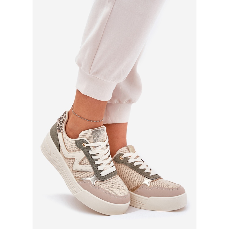 Women's sports shoes on the platform leopard leopard green 1