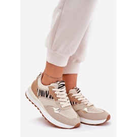Women's sports shoes on the platform zebra beige 1