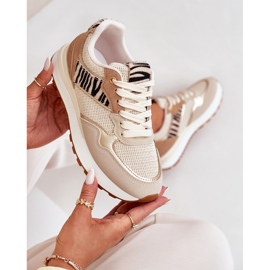 Women's sports shoes on the platform zebra beige 2