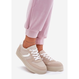 Low Women's Sneakers On The Platform Beige 1