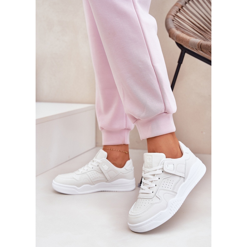 Women's sneakers sports shoes with eco leather white 2 Women's sneakers sports shoes with eco leather white 2
