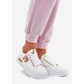 Women's sneakers on the platform with a decorative detail white 1