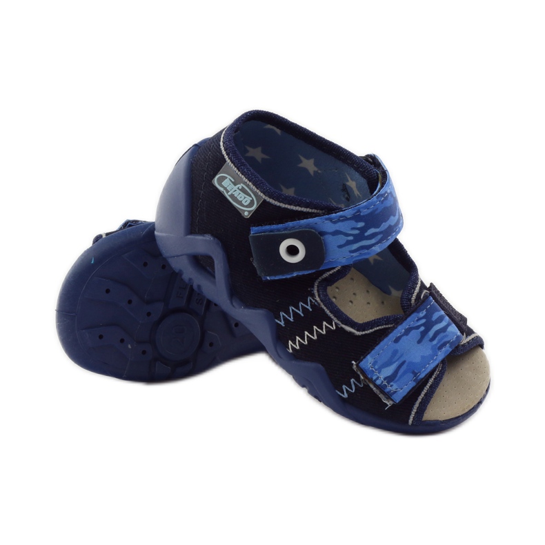 Befado sandals 250p leather insert navy blue blue 3