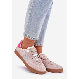 Suede sports shoes for women D.Franklin dfsh387005 dirty pink 1
