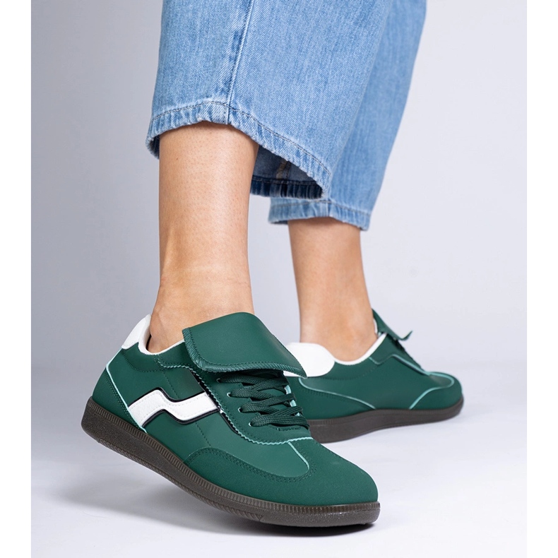 Green low laced sneakers 1 Green low laced sneakers 1