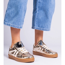 Golden sneakers lacquered sneakers 1 Golden sneakers lacquered sneakers 1