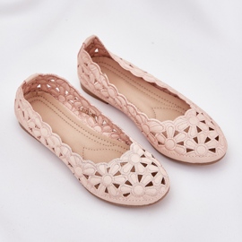 Openwork children's ballerinas with pink glitter 2