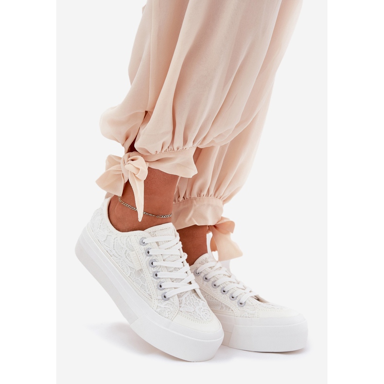 Big Star RR274747 Women's Lace Sneakers white 1