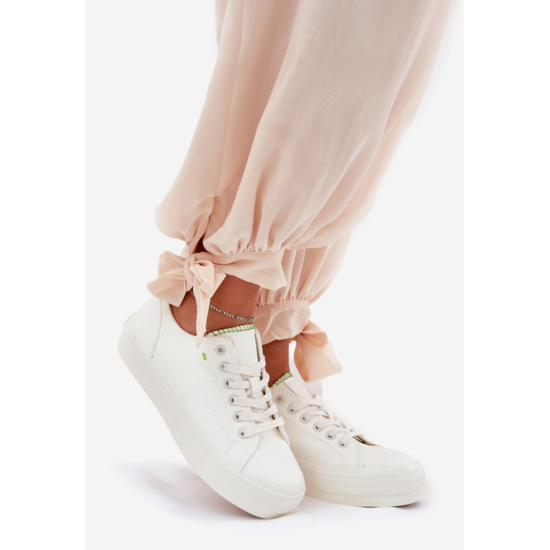 Women's sneakers on platform with eco leather big star rr274a295 white 1 Women's sneakers on platform with eco leather big star rr274a295 white 1