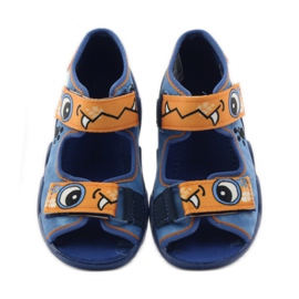 Blue Befado Velcro slippers 250p065 orange 4