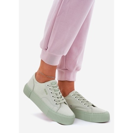 Material women's mate sneakers big star rr274408 green 1