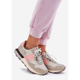 Women's suede sneakers big star rr274243 hi-Polish gray-pink system 1