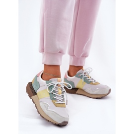 Women's suede sneakers big star rr274244 hi-Polish gray-yellow system grey 2