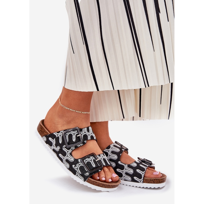 S.Barski Women's flip flops with buckles and glitter S. Barski RB51-006 black 1 S.Barski Women's flip flops with buckles and glitter S. Barski RB51-006 black 1