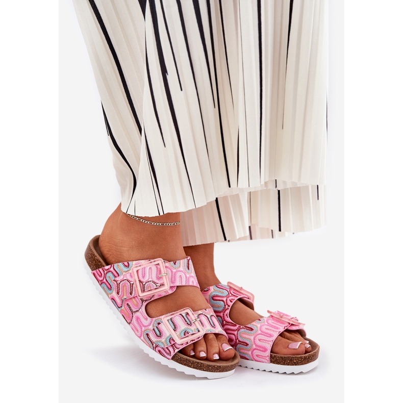 S.Barski Women's flip flops with buckles and glitter S. Barski rb51-006 pink 1 S.Barski Women's flip flops with buckles and glitter S. Barski rb51-006 pink 1