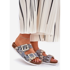 S.Barski Women's flip flops with buckles and glitter S. Barski RB51-006 beige 1