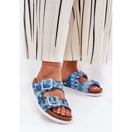 S.Barski Women's flip flops with buckles and glitter S. Barski RB51-006 blue 2 S.Barski Women's flip flops with buckles and glitter S. Barski RB51-006 blue 2