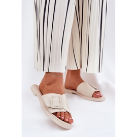 S.Barski Women's leather flip flops with a d & a sj2302-01 beige buckle 2 S.Barski Women's leather flip flops with a d & a sj2302-01 beige buckle 2