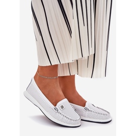 S.Barski Women's leather loafers S. Barski LR51-673 White 1 S.Barski Women's leather loafers S. Barski LR51-673 White 1