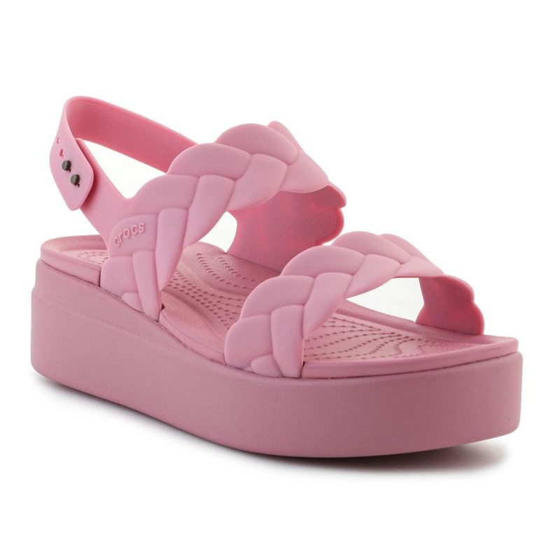 Crocs Brooklyn Woven Low Wedge 209977-6xx sandals pink 1