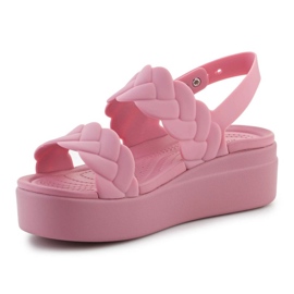 Crocs Brooklyn Woven Low Wedge 209977-6xx sandals pink 3